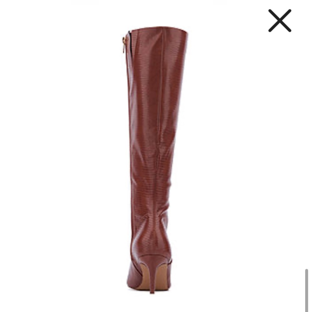 Women's Piper- Croc Embossed Kitten Heel Knee-High Boots Dress Boots NWT - Picture 7 of 9